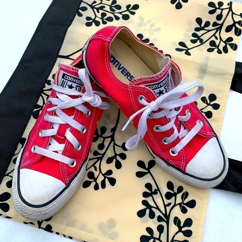 Converse all star hot pink low top canvas Sneaker women’s 6 shoes skater - Picture 1 of 9